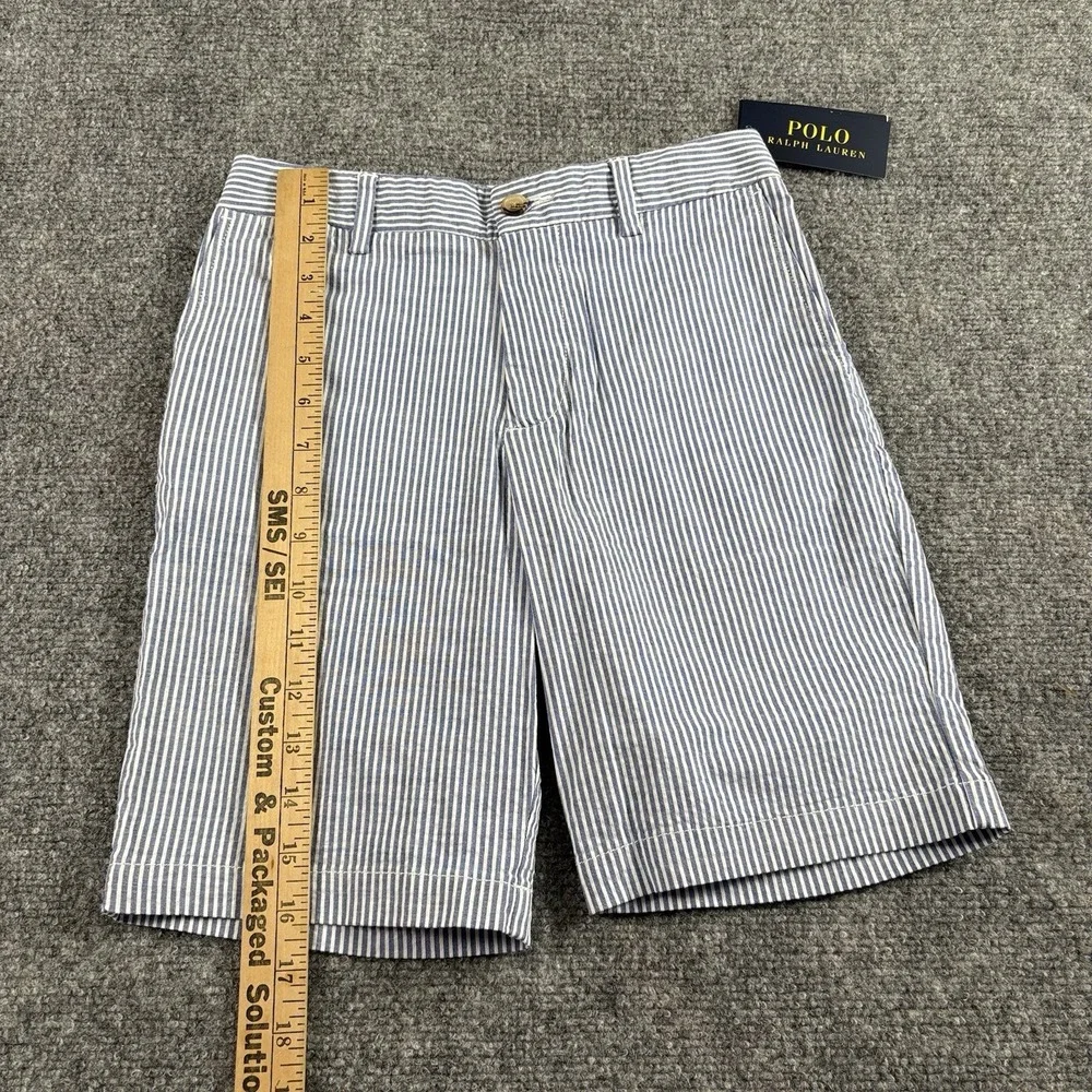 Polo Ralph‎ Lauren Bermuda Shorts Girls 10 Blue White Stretch Classic Resort